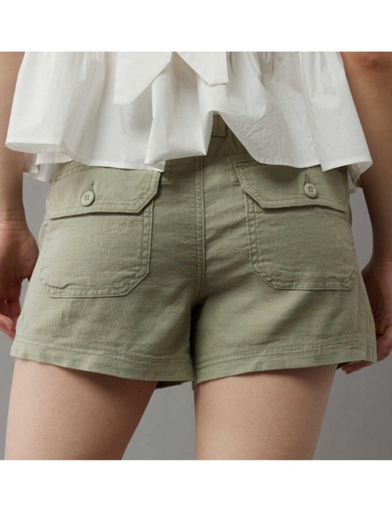 NWT American Eagle Dreamy Drape Linen-Blend Carpenter Short Size 16 High Waisted - Picture 3 of 10